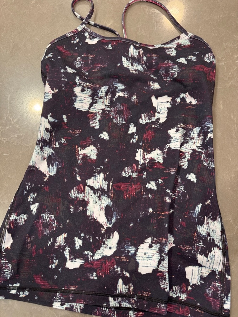 Lululemon Abstract Print Cami Tank Top in Black and Wine